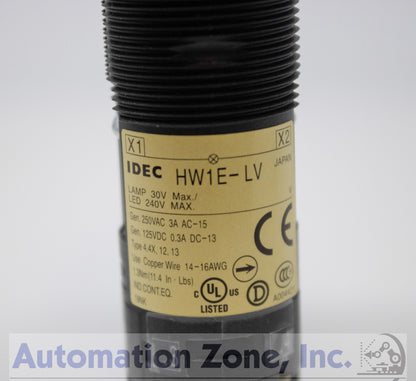 IDEC HW1E-LV4F11QD-R-120V Illuminated E-Stop – 22mm, 40mm Mushroom, Push-Lock Turn-Reset, 120V, Red, 1NO/1NC