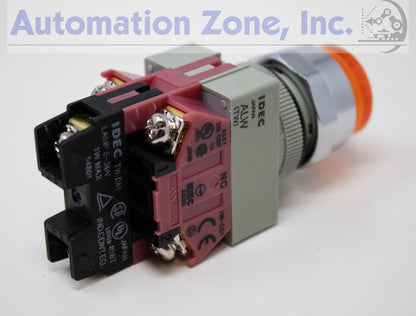 IDEC ALW29902D-A-120V TW Series Illuminated Pushbutton – 22mm, Momentary, Amber LED, 120V AC, 2NC