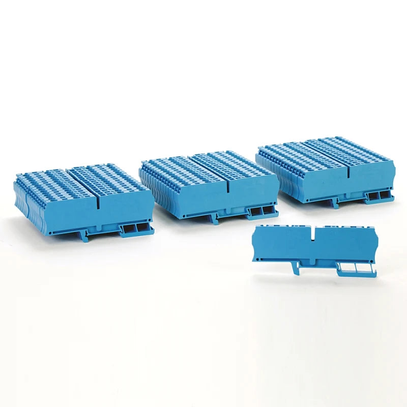 Allen-Bradley 1492-L4Q-B Terminal Block – 28A, 600V AC/DC, 4-Connection "Quattro," Blue, Spring-Clamp (L-Series)