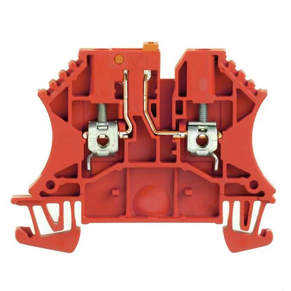 Weidmüller 1950680000 WTR 2.5 Test-Disconnect Terminal Block – 24A, 500V, Red, Screw Connection (Lot of 90)
