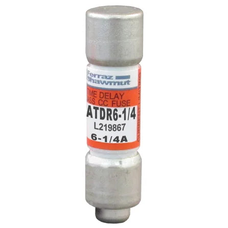 Mersen ATDR6-1/4 Amp-Trap 2000 Class CC Fuse – 6.25A, 600VAC/300VDC, Time-Delay Lot of 4