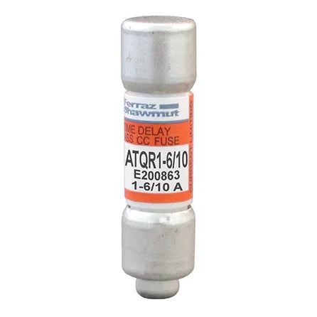 Mersen/Ferraz Shawmut ATQR 1-6/10 Amp-Trap 2000 Class CC Time-Delay Fuse, 1.6A 600V (Lot of 10)