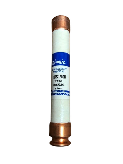 Mersen TRS1/10R Tri-Onic Time-Delay Fuse – Class RK5, 0.1A (1/10A), 600V AC/DC (Lot of 10)