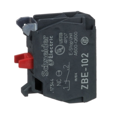 Schneider Electric Harmony ZBE-102 Contact Block – 1 NC (Normally Closed), Silver Alloy Contacts Lot of 5