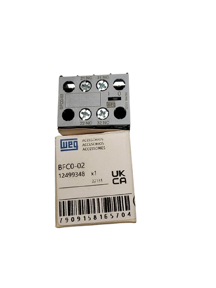 WEG BFCO-WEG BFC0-02 Auxiliary Contact Block – 2NC, Front Mount, for CWC07-CWC16 Mini Contactors