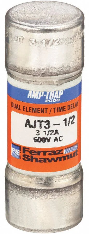 Mersen AJT3-1/2 Amp-Trap 2000 Class J Time-Delay Fuse, 3.5A 600V (Lot of 8)