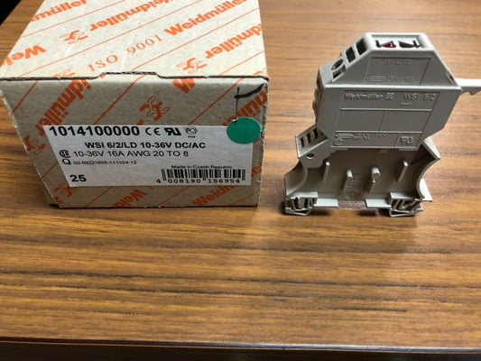 Weidmuller Terminal Block, WSI 6/2/LD 10-36V DC/AC, 10-36V, 16A, 1014100000
