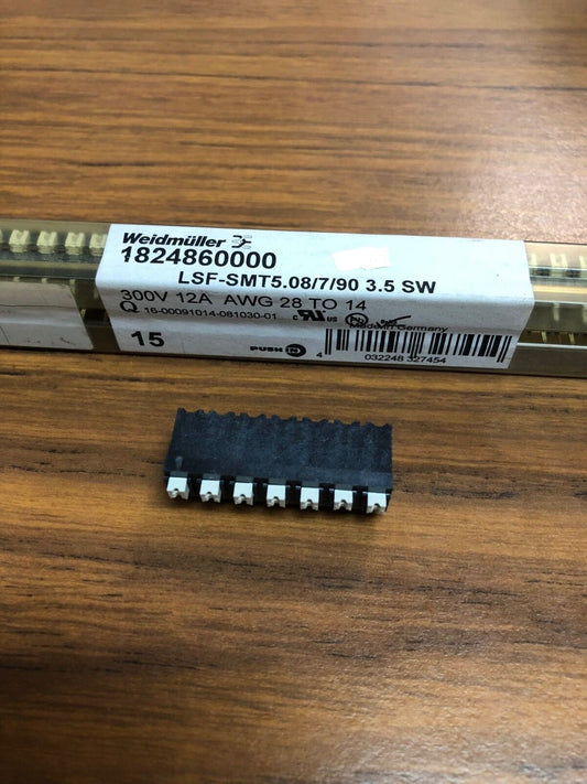 Weidmuller, 7 Position Wire to Board Terminal Block, 1824860000. LOT OF 12